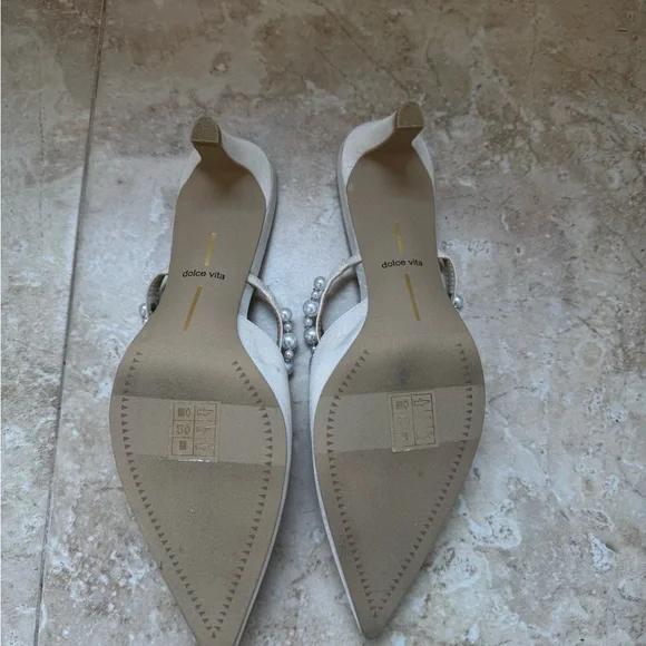 Dolce Vita Pearl-Strap Pointed Mule - Cream - Picture 6 of 9